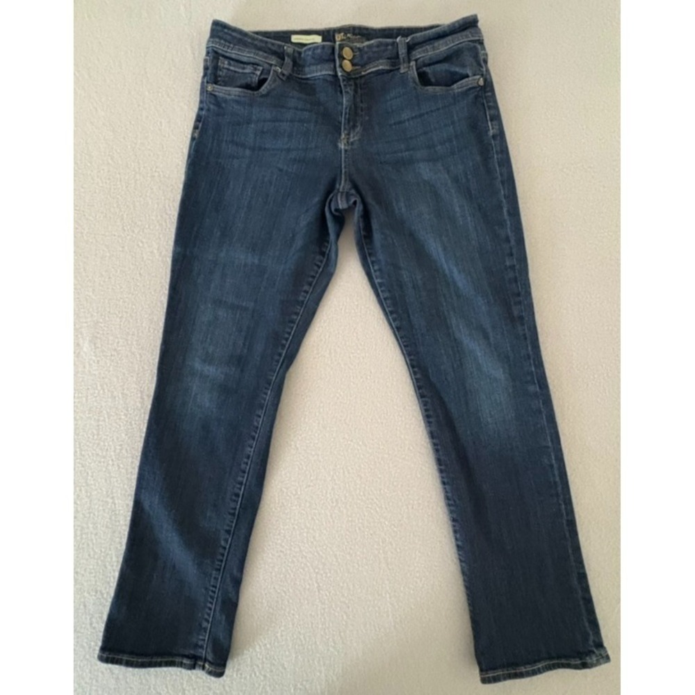 Kut from the Kloth Cameron Straight Leg Jeans Women's 14 Dark Wash Stretch Comfy